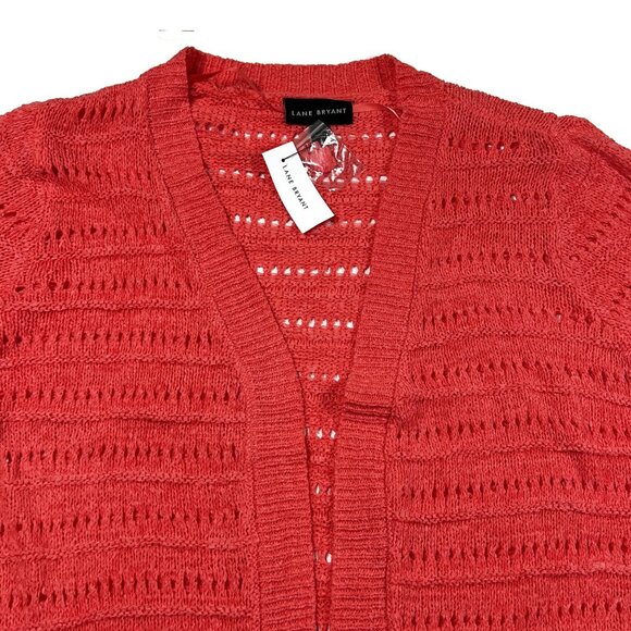 Lane Bryant Open Front Cardigan Sweater Womens 22 / 24 Pink‎ Fringed New NWT $60 - Picture 9 of 11